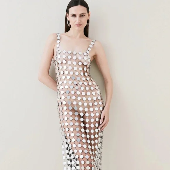 ★Karen Millen トップステッチxジップフレア 魅惑的マキシ★ Karen Millen | Dresses | Karen Millen Mirrored Disc Side